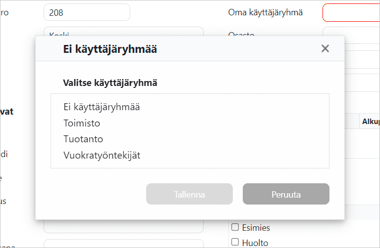 Ei käyttäjäryhmää