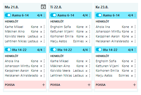 Työvuorosuunnittelu