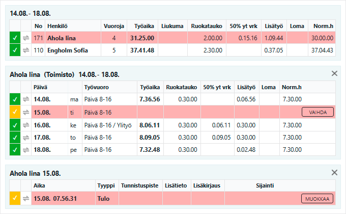 Työajanseuranta