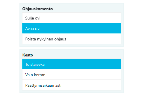 Ovien etäavaus ja -lukitus