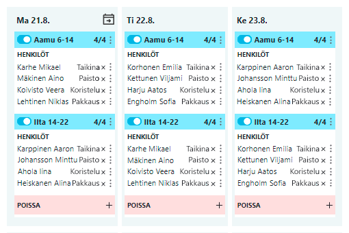Työvuorosuunnittelu